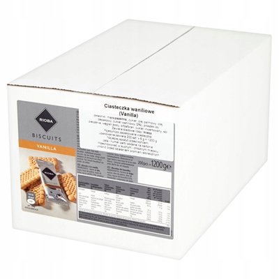 Ciasteczka waniliowe do kawy pojedyncze 200 szt.