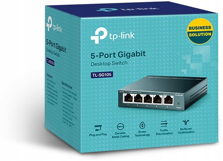 SWITCH TP-LINK TL-SG105 GIGABIT 5 PORTÓW 1000 Mb/s