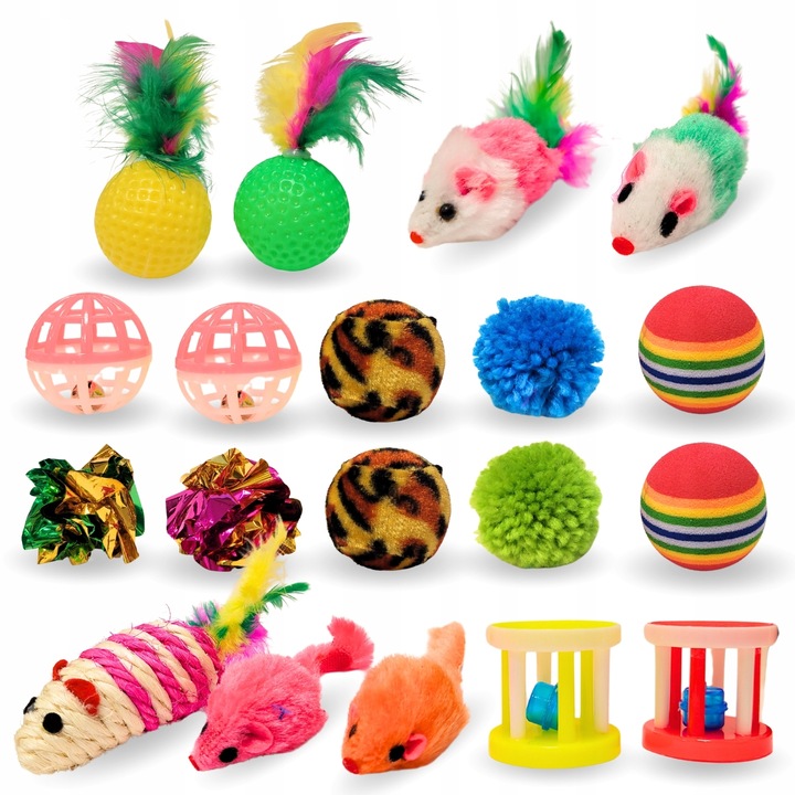 DUŻY ZESTAW ZABAWEK ZABAWKI DLA KOTA KOTÓW TUNEL WĘDKA PIŁKI MYSZ LEGOWISKO