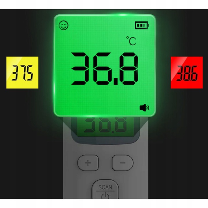TERMOMETR BEZDOTYKOWY NA PODCZERWIEŃ ELEKTRONICZNY DOKŁADNY 1s