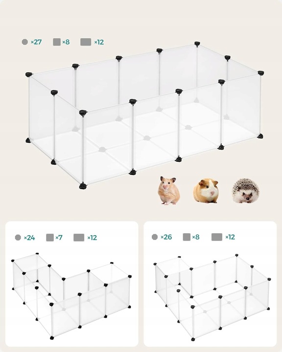 Modułowa Zagroda Kojec Wybieg dla Małych Zwierząt Gryzoni Chomika Świnki