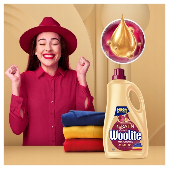 Płyn do prania koloru WOOLITE Keratin Therapy Color 60 prań 3,6 l