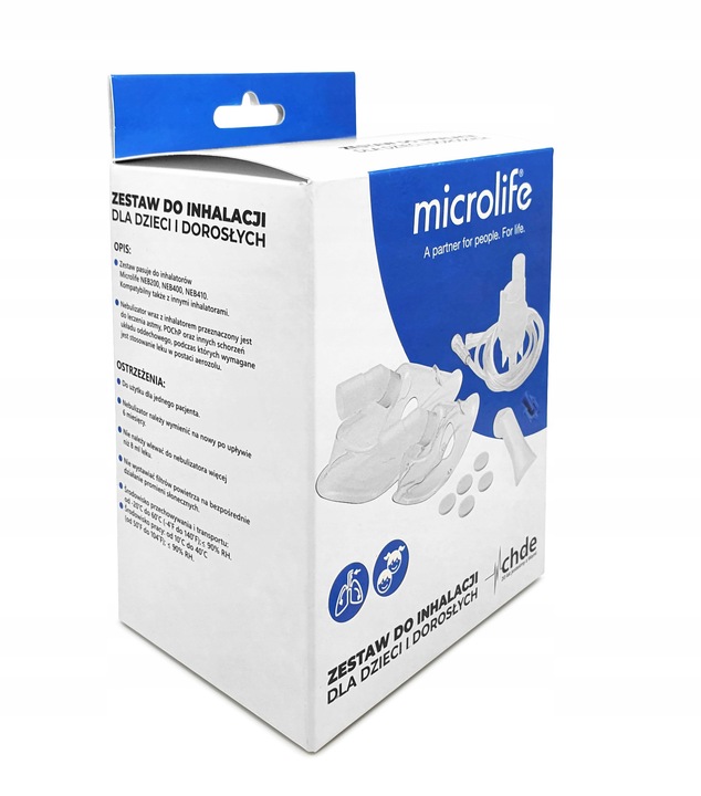 ZESTAW UNIWERSALNY DO NEBULIZACJI MICROLIFE maska dla DZIECI i DOROSŁYCH