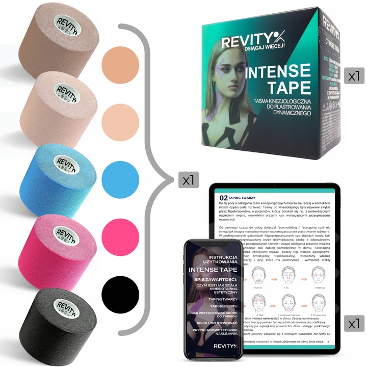 TAŚMA DO BIUSTU TAPINGU TWARZY 5m KINEZJOLOGICZNA KINESIO LIFT TAPE TEJPY