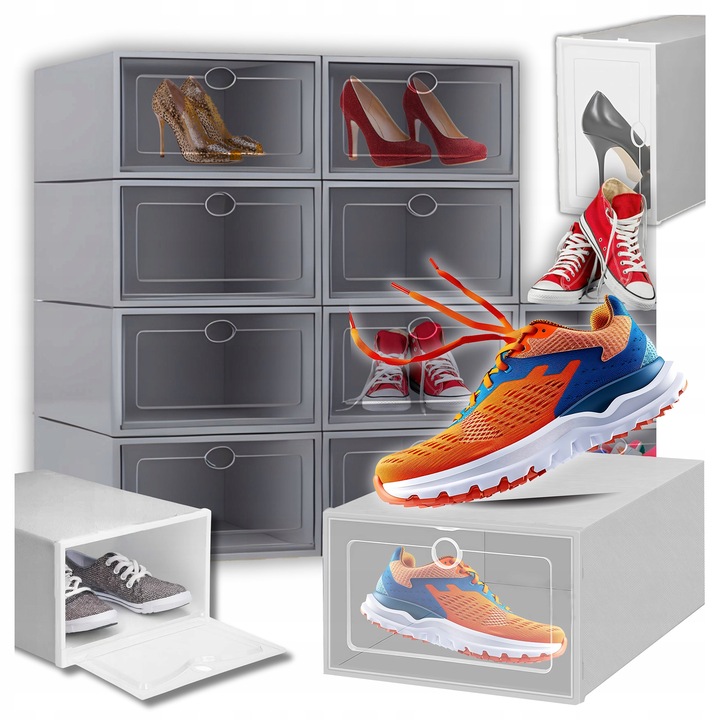 10X PUDEŁKA NA BUTY ORGANIZER PUDEŁKO SZAFKA PÓŁKA STOJAK POJEMNIKI