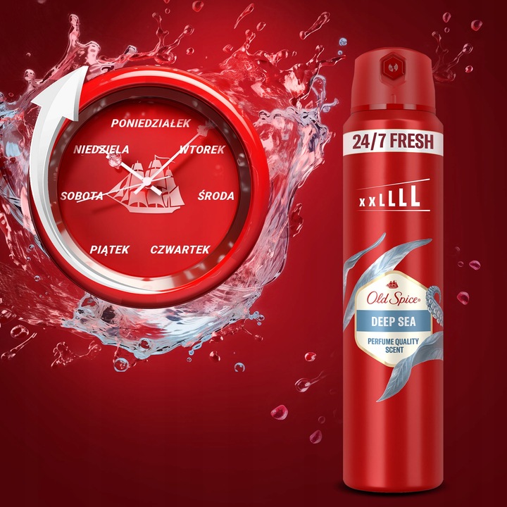 Old Spice Deep Sea, świeżość 24/7, Dezodorant w sprayu dla mężczyzn 250ml