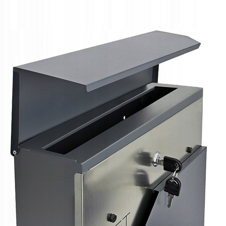 SKRZYNKA NA LISTY POCZTOWA Z ADRESEM NAPISEM NUMEREM DOMU ANTRACYT