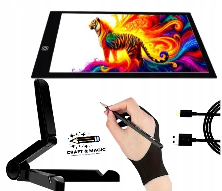 TABLET GRAFICZNY BRIGHTPAD + RĘKAWICZKA DO TABLETU + UCHWYT UNIWERSALNY