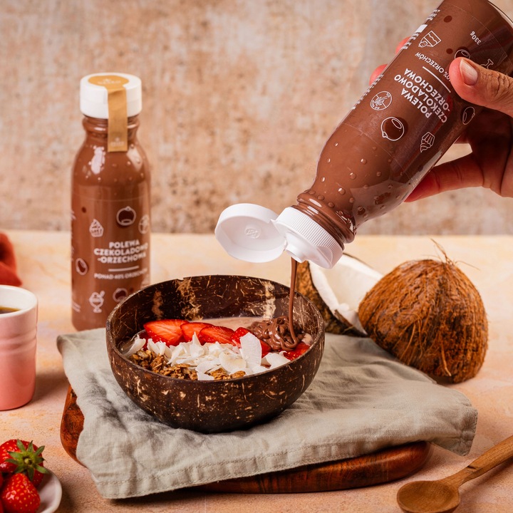 Polewa czekoladowo-orzechowa 40% orzechów 330g DESEO polewa czekoladowa