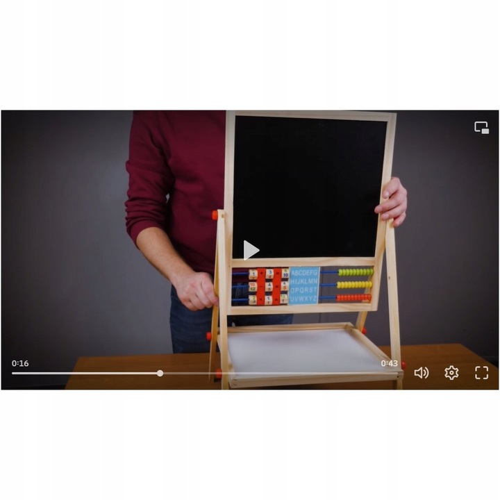 Tablica Magnetyczna Suchościeralna Kredowa Stojąca Dwustronna Drewniana 6w1