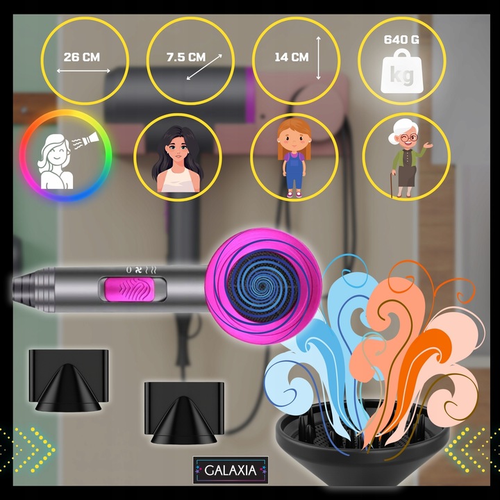 SUSZARKA DO WŁOSÓW Z JONIZACJĄ DYFUZOREM Jonizacja PROFESJONALNA MOCNA