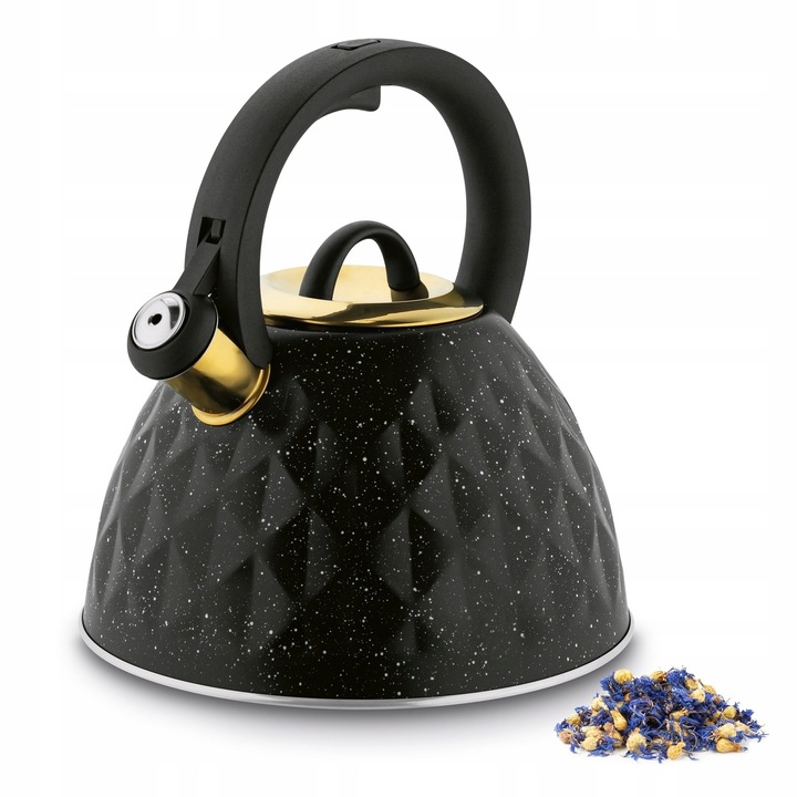 CZAJNIK na GAZ INDUKCJA Czarny z Gwizdkiem Konighoffer Etna Marble 3 l