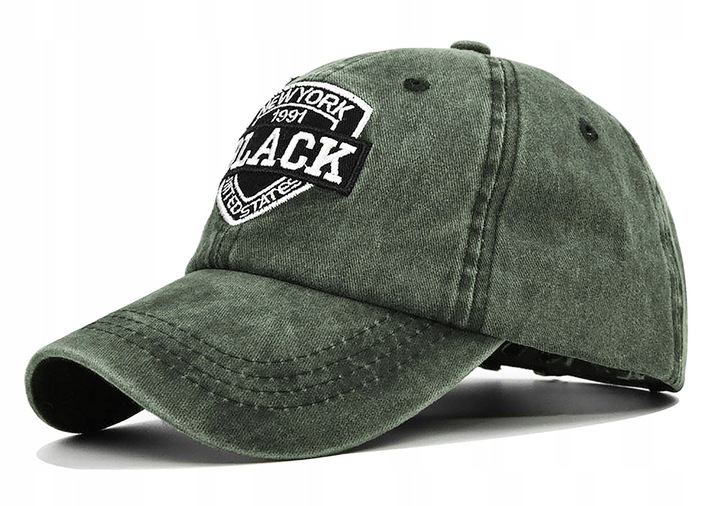 Czapka z daszkiem bejsbolówka vintage ZIELONA