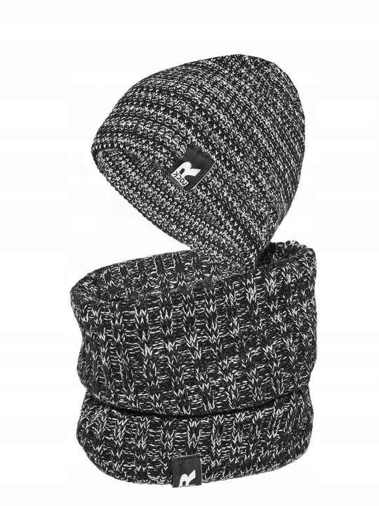 zimowy KOMPLET Męski CZAPKA + KOMIN szal+ RĘKAWICZKI DOTYKOWE Ciepły