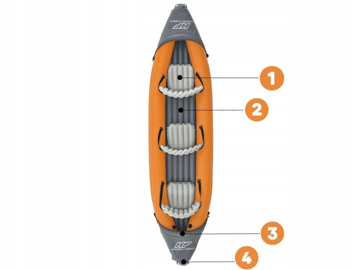 Kajak 3 osobowy Rapid Bestway 65132 Pompka Wiosła Torba NOWY MODEL 2024