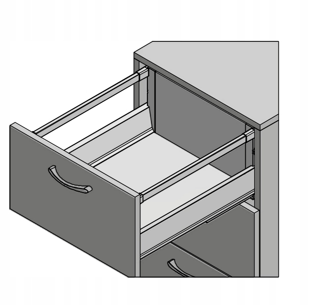 SZUFLADA GTV MODERN BOX PRO WYSOKA H199 L500 CICHY DOMYK WYSUW BIAŁA