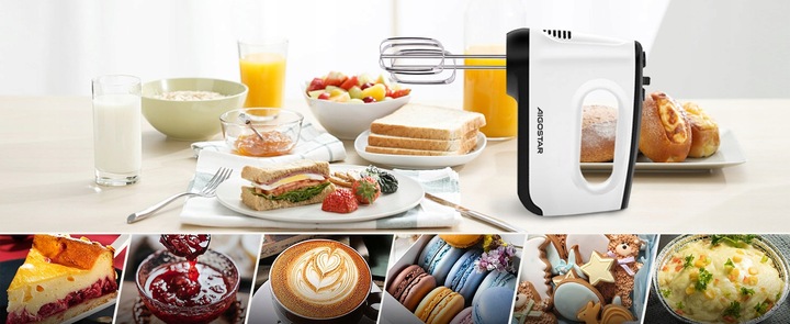 Mikser ręczny elektryczny kuchenny 400W 6 biegów TURBO 5 mieszadła