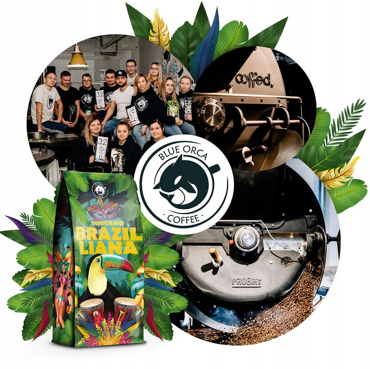 Kawa ziarnista 1kg Brazylia BRAZILLIANA TOUCANO Świeżo Palona 100% ARABICA