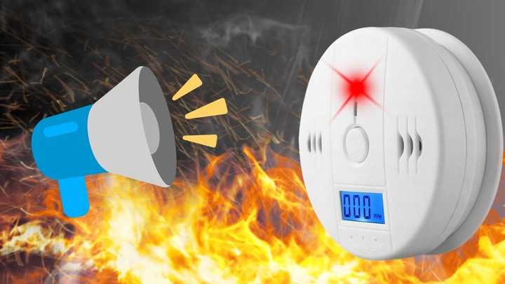 CZUJNIK CZADU TLENKU WĘGLA DETEKTOR CO BEZPRZEWODOWY WYKRYWACZ NA