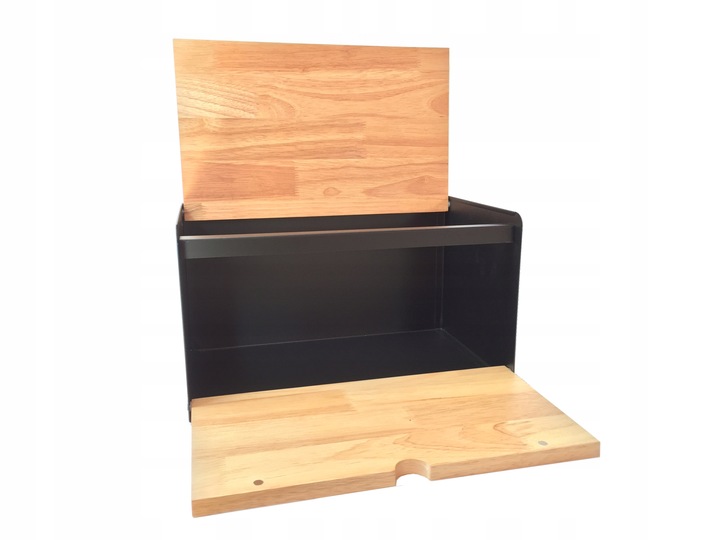 Chlebak Stalowo Bambusowy Pojemnik na Pieczywo Nowoczesny Design