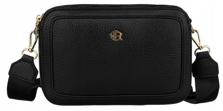 Torebka damska listonoszka na ramię czarna ROVICKY mała torba na pasku