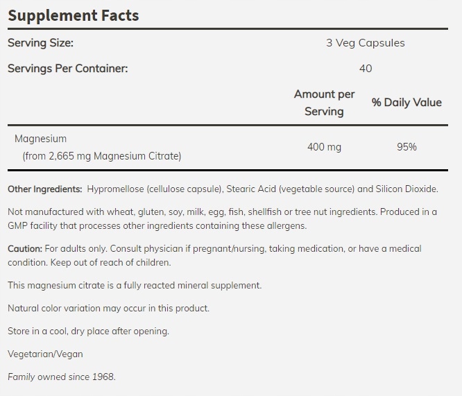 NOW FOODS MAGNESIUM CITRATE 120K MAGNEZ SKURCZE