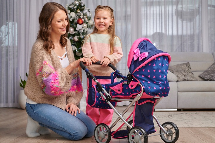 WÓZEK DLA LALEK GŁĘBOKI SPACERÓWKA GONDOLA 3w1 KINDERPLAY TORBA POŚCIEL