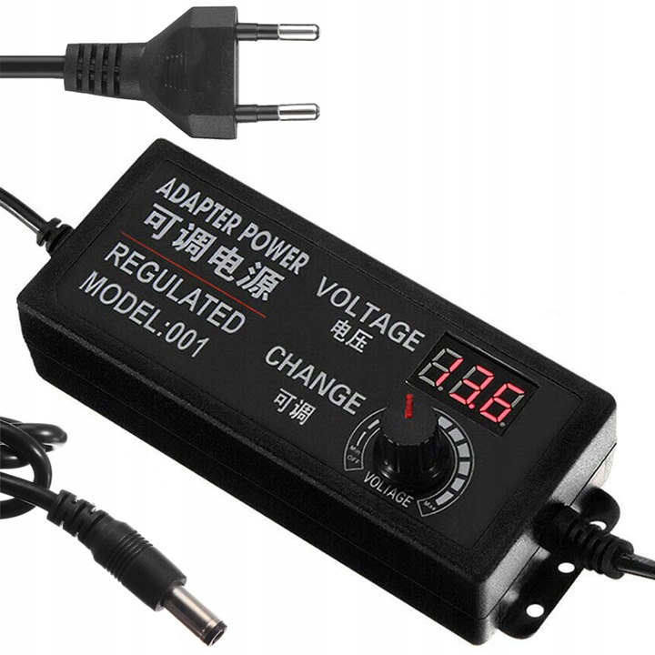 Zasilacz uniwersalny regulowany DC 3-24V 3A Potencjometr AC 100-240V