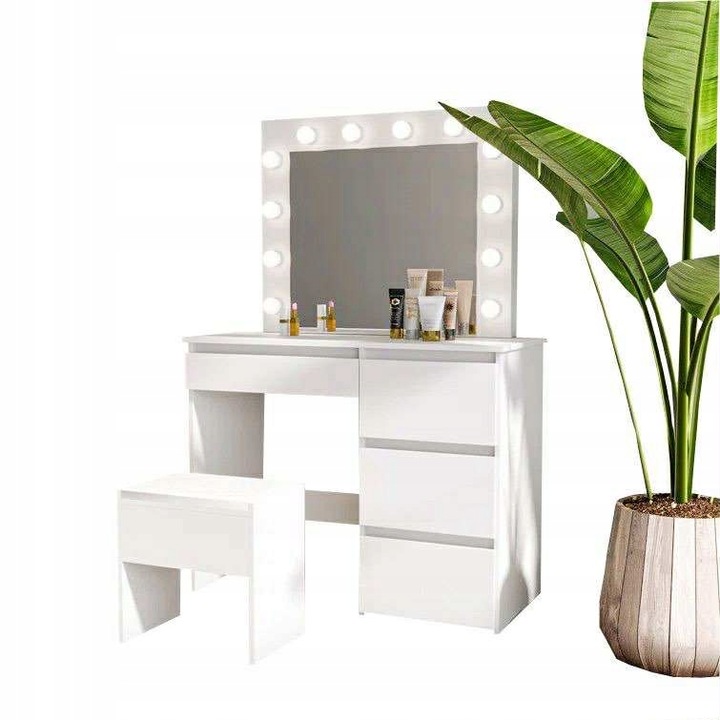 TOALETKA kosmetyczna LUSTRO OŚWIETLENIE 12 LED 94 x 140 x 43cm