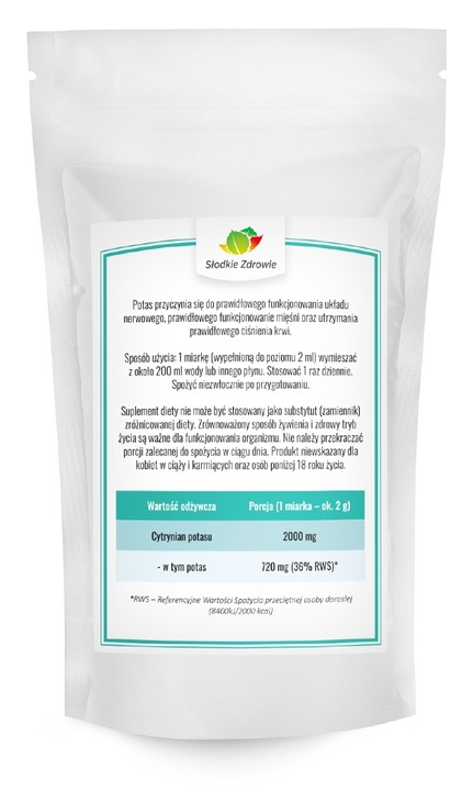 POTAS czysty CYTRYNIAN POTASU w proszku 500g