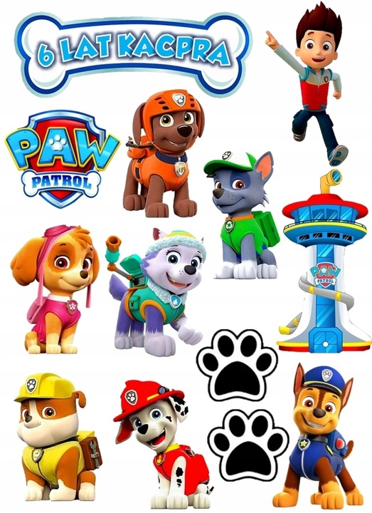 OPŁATEK NA TORT Z CUKRU WYDRUK PSI PATROL SKYE CHASE CUKROWA DEKORACJA