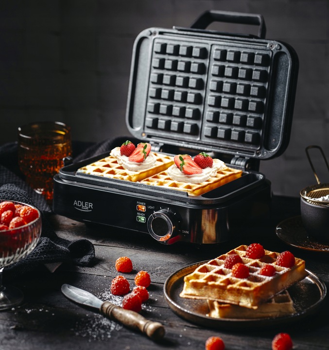 Gofrownica 2000W XXL na 2 duże gofry Płynna regulacja temperatury