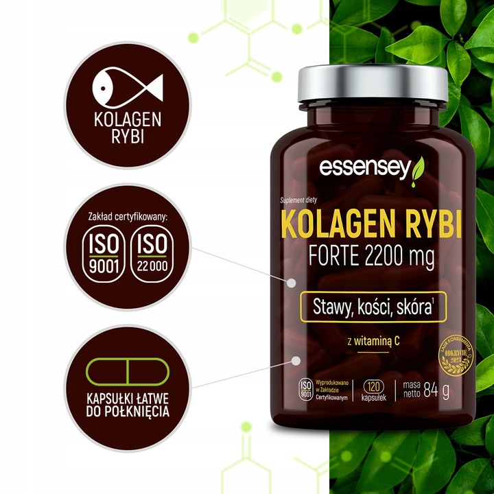 KOLAGEN RYBI FORTE MOCNE STAWY SKÓRA KOŚCI + WITAMINA C COLLAGEN MORSKI