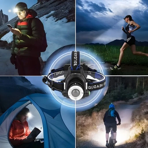 LATARKA CZOŁOWA LED ZOOM XML-T6 CREE LAMPKA CZOŁÓWKA ŁADOWARKA + AKUMULATOR