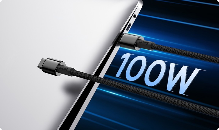 BASEUS KABEL USB-C TYPE-C SZYBKIE ŁADOWANIE PRZEWÓD 100W PD 5A QC 4.0 1M