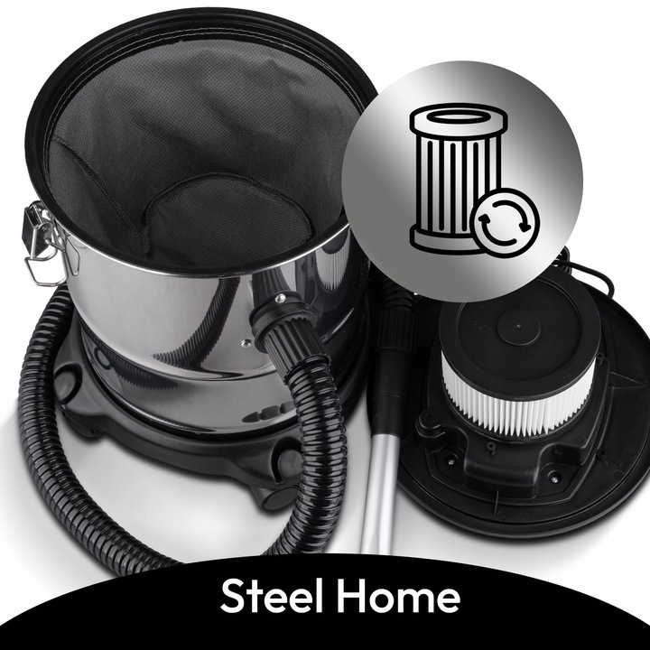 ODKURZACZ PRZEMYSŁOWY DO POPIOŁU PIECA KOMINKA 20L HEPA 2200W +