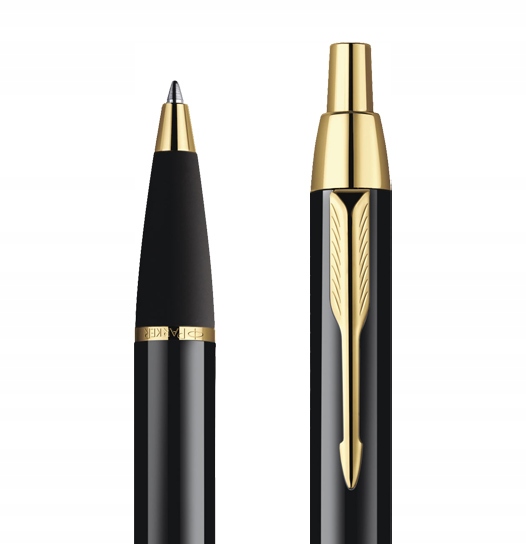 DŁUGOPIS I PIÓRO WIECZNE PARKER IM GT ZŁOCONE z GRAWEREM W PUDEŁKU Z ETUI