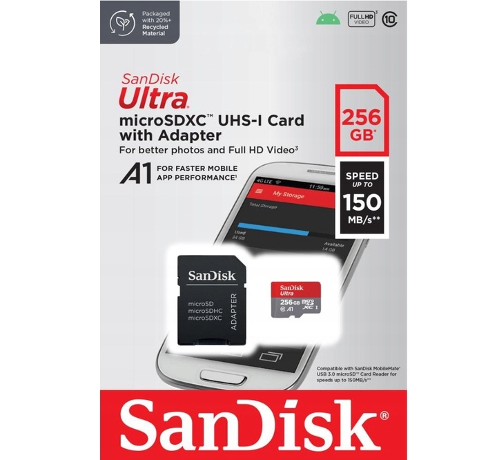 SanDisk Ultra microSDXC 256 GB Android 150MB/s A1