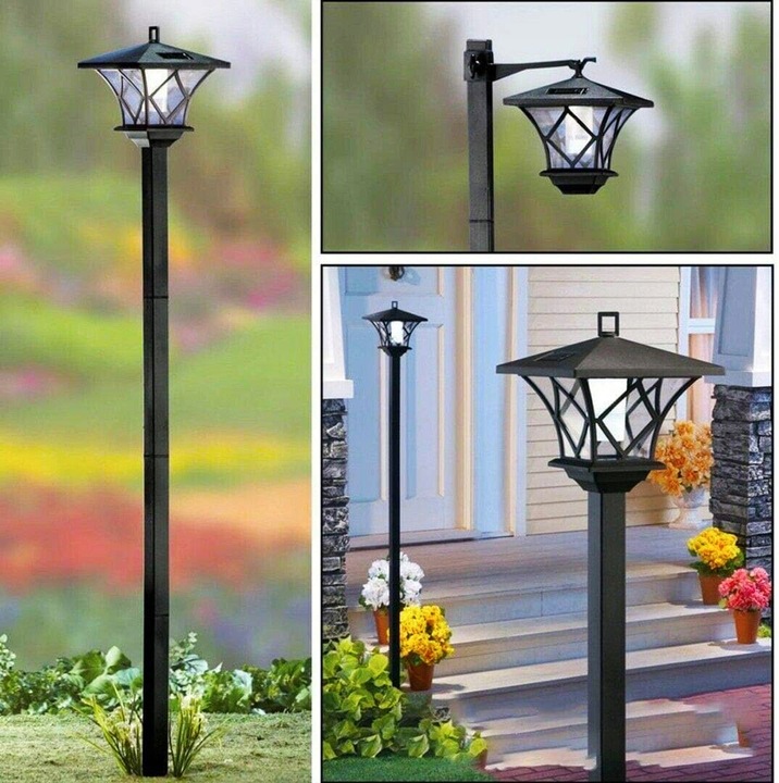 LAMPA SOLARNA LED LATARNIA OGRODOWA 150cm SŁUPEK