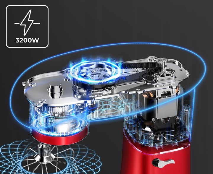 ROBOT KUCHENNY PLANETARNY MIKSER 3 MIESZADŁA MISA 6,2L MOCNY 3200W