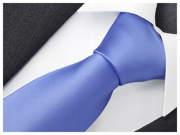 Gładki Jednokolorowy Krawat Męski NIEBIESKI R22