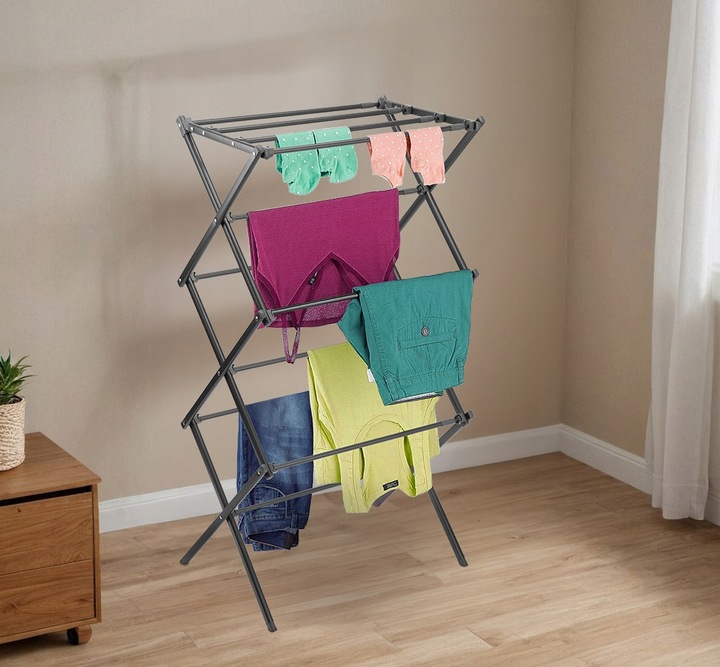 SUSZARKA NA PRANIE BIELIZNĘ UBRANIA STOJĄCA PIONOWA SKŁADANA TELESKOPOWA