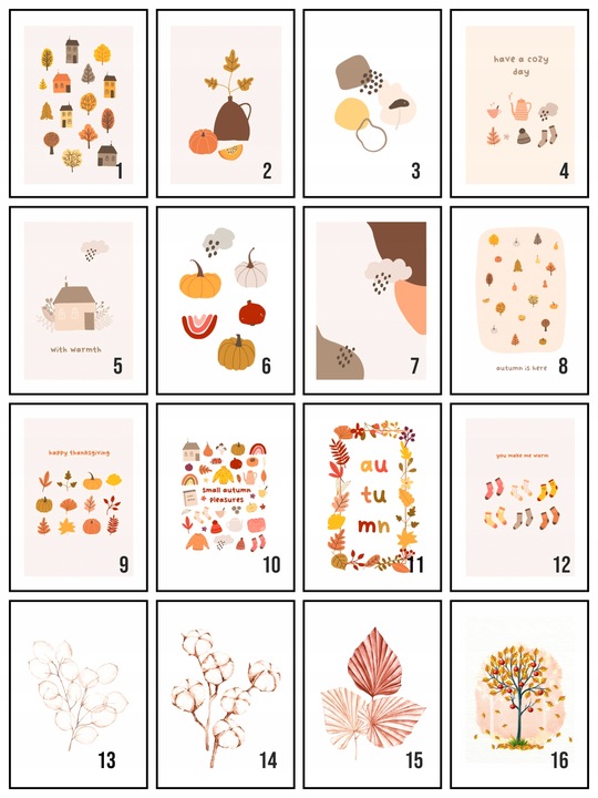 Obraz 30x40 Jesień Jesienne DUŻO WZORÓW plakaty dekoracja do salonu