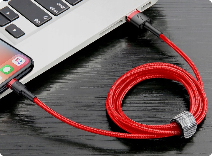 BASEUS MOCNY KABEL USB DO LIGHTNING IPHONE IPAD PRZEWÓD OPLOT 1.5A 2M