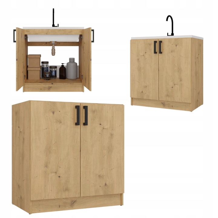 SZAFKA KUCHENNA DOLNA POD ZLEWOZMYWAK KATIA 80 CM DĄB ARTISAN