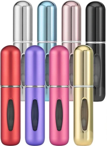 ATOMIZERY PODRÓŻNE Z ROZPYLACZEM DO PERFUM DOZOWNIKI 8SZTUK