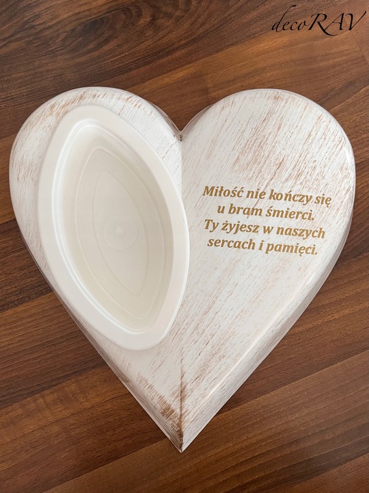 SERCE na Grób z Napisem RÓŻNE KOLORY Podstawa na Stroik Wzór