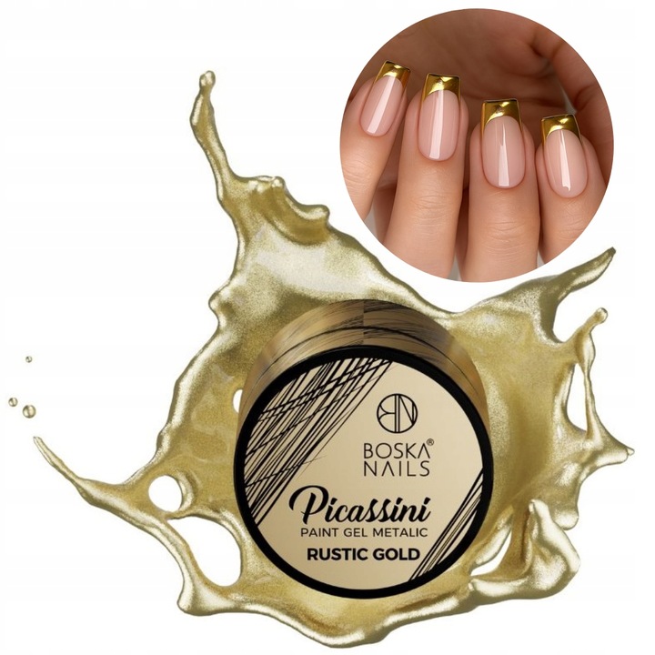 Żel do zdobień Picassini Metalic Paint Gel Rustic Gold złoty Boska