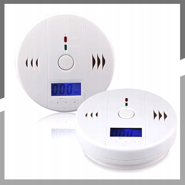 CZUJNIK CZADU TLENKU WĘGLA CO BEZPRZEWODOWY LCD DETEKTOR GŁOŚNY