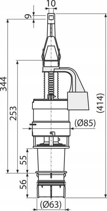 ZAWÓR SPUSTOWY DO SYSTEMÓW PODTYNKOWYCH Alcaplast / DELFIN
